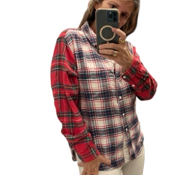 American Eagle Plaid Two Tones Flannel Button Down.Size S - Picture 2 of 12